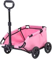 Pet Stroller Pet Trolley Folding Lightweight Dog Cat Pushchair Pet Carrier, Pink