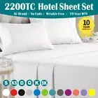 2200TC Extra Deep Fitted Flat Sheet Bed Set Single Double Queen Super King Bed