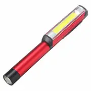 3W LED COB Pocket Pen Clip Light Work Inspection Lamp Magnetic Torch Flashlight RED COLOR
