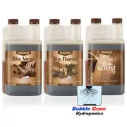 CANNA BIO VEGA + FLORES + BOOST 1L ORGANIC NUTRIENTS FLOWER BLOOM FRESH IN DATE