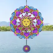 Sun Metal Wind Spinner Outdoor, Stainless Steel Wind Spinner Hanging, Yard De...