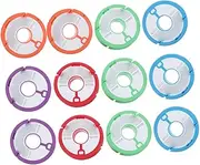 WESIEVYA 12pcs Fishing Line Spool Holders Lightweight Durable Silicone Winding Wheel for Easy Use Protects Line Fingers for Organizing Fishing Gear Random Color