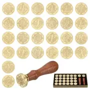 Alphabet Wax Seal Stamp Kit, 26 Letters A-Z Sealing Wax Stamp, Style 2