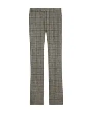 flared pants in prince of wales flannel FR50 Gray