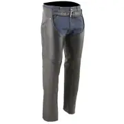 Milwaukee Leather SH1173 Ladies Black Cowhide Leather Low Rise Biker Chaps