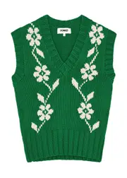 Ymc Heidi Floral-intarsia Cotton Vest - Green - S (UK8-10 / S) S (UK8-10 / S)