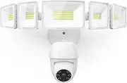 iMaihom Floodlight Camera Outdoor Wired, 2K QHD Security Cam with Motion-Activated 5 Heads Light, 5500LM Brightness, 360° Pan & Tilt, Color Night Vision, 2-Way Audio, No Monthly Fee, Cloud/SD Storage