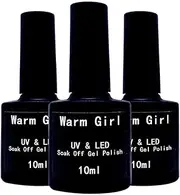 Warm Girl 3pcs 10ml Nails Primer Base Gel Coat Nail Desiccant UV Top Coat For UV GEL & Acrylic Tips