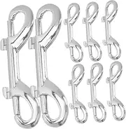 FELTECHELECTR Double Ended Snap Clips for Dog Leash 8pcs Metal Snap Hooks Rigid Eye Strong Spring Loaded Snap Gate for Pet Supplies