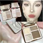 4 Colors Face Shading Grooming Powder Bronzers Palette Matte Highlighter