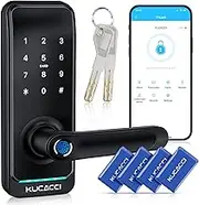 Smart Lock, Kucacci Fingerprint Smart Door Lock, Keyless Entry Door Locks with Keypad, Smart Locks for Front Door, Keypad Door Lock with Handle,IP66 Weatherproof Digital Electronic Door Lock Security