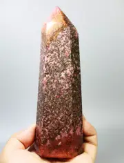 1.8lb Natural Red Tourmaline Agate Crystal Tower Obelisk Point Reiki Healing