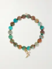 [Sydney Evan] Sydney Evan - Cowboy Boot 14-karat Gold Multi-stone Bracelet - One size One size Gold