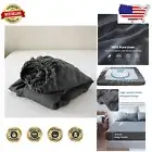 Elegant Deep Pocket Linen Fitted Sheet - Twin Size, Stone Washed Dark Grey