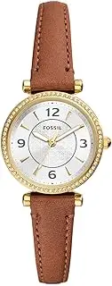 [FOSSIL] Women's Brown Leather Carlie Analogue Watch, 28mm