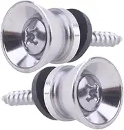 Hoement 2pcs Guitar Buttons Guitar Accessories Guitar Accessory Strap Nails Metal Strap Button Guitar Strap Lock Buttons Guitar Strap Buckle Anti-skid Strap Lock Bass Strap Nail