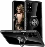 For Samsung Galaxy S20 / Plus/ S20 Ultra Clear Hard Case Ring Holder Stand Cover