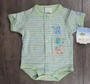 Baby Boy New Carter's Vintage 0-3 Month Green John Lennon Romper Outfit