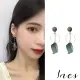 【INES】韓國設計復古圓環扭曲金屬片造型耳環