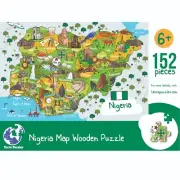 Nigeria Illustrated Map Wooden Jigsaw Puzzle for Children and Adults - 152-Piece