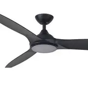 Martec Newport 56" DC Ceiling Fan with 18W LED Light Kit - Matt Black - Tri-Colour