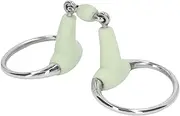 Buachois Horse Snaffle Bit Stainless Steel Roller Ring Snaffle Bit Mouth Bit Equestrian Tack for for 125mm Horse Mouth