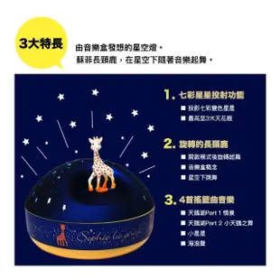 【Trousselier】旋轉吧！蘇菲長頸鹿音樂星星投射夜燈(星空投影燈)