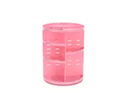 360-degree Rotating Makeup Rack Plastic Storage Box Storage Rack - PINK