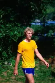 Larry Bird Boston Celtics looks on during rookie camp in Boston Ma- Old Photo
