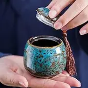Small Urns for Human Ashes Adult Mini,Personal Funeral for Pet or Human Ashes,Adult Funeral urn,Ceramics Ashes Keepsake with Card Box- Fits a Small Amount of Cremated Remains