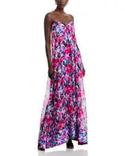 Chiara Boni La Petite Robe Junji Chiffon Strapless Gown