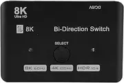 8K 60Hz HDMISwitch 4K 20Hz, 1 in 2 Out/2 in 1 Out HDMISplitter, 48Gbps Aluminum Alloy Bi Directional Switcher Splitter for Fire Stick DVD Player TV