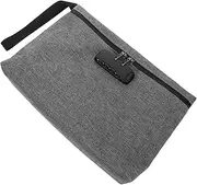 Healvian Money Bag Combination Lock Secure Storage for Cash Documents Lockable Organizer Lightweight Water Resistant Grey