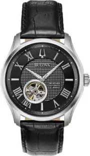 Bulova 96A217 Wilton Automatic 21 Jewels Black Leather Strap Men's Watch $595