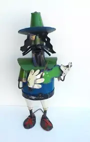 METAL ART MARIACHI SCULPTURE 23" TALL YARD ART MUSICIAN W/ FIDDLE VIOLIN