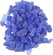 Happyyami 1 Pack Irregular Shaped Natural Glass Stones Blue Tumbled Gravel for Aquarium Flowerpot Crafts Smooth Polished Pebbles Approx