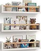 G&W Gruwald Nursery Book Shelves, Set of 3, Wall Bookshelf, Book Shelf for Kids Rooms, Wall Book Shelves for Bedroom Kids, Floating Book Shelves for Wall, Nursery Decor