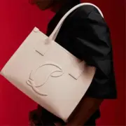 Christian Louboutin BY MY SIDE Grained Empire Calf Leather Tote Bag Leche $1490