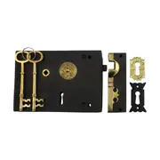 2005 Rim Lock Carpenters Left Hand Unlacquered Brass Matte Black H128x