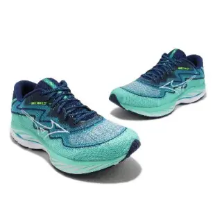 Mizuno 慢跑鞋 Wave Rider 27 SSW 超寬楦 男鞋 綠 藍 避震 運動鞋 美津濃 J1GC2376-01