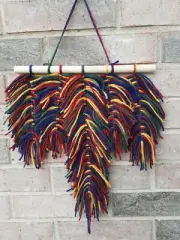 Macrame Boho Yarn Feather Wall Hanging | Boho Wall Decor | Yarn Decor |