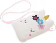 [WATIIFUFU] Unicorn Shoulder Bag Kawaii Crossbody Bag Bag Crossbody Bag Mini Travel Bag Purse Crossbody Fluffy Crossbody Bag Travel Sling Bag Sling Bag for Wallet White Plush