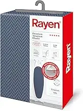 Rayan | XXL Ironing Board Cover | 4 Layers: Foam, Fleece | Titanium Coated Cover | Premium Range | 150x55 cm (Max. Ironing Board: 146 x 48 cm) Dark Blue Chevron