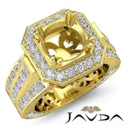 Vintage Engagement Diamond Antique Huge Ring Semi Mount 14k Yellow Gold 1.65 Ctw