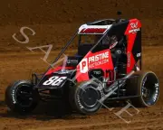 KYLE LARSON #86X PRISTINE AUCTION MIDGET RACING ON TRACK 8X10 GLOSSY PHOTO #KK2