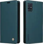 YBFJCE Case for Samsung Galaxy A51 4G PU Leather Wallet Case Cover,for Samsung Galaxy A51 4G Flip Folio Case with Card Holders,Magnetic Phone Case Compatible with Samsung Galaxy A51 4G,Blue