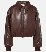 [Agolde] Agolde x Shoreditch Ski Club Tate faux leather bomber jacket AU 16 brown