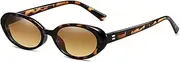 [AIEYEZO] Retro Oval Sunglasses for Women Fashion Small Oval Frame Sun Glasses 90s Vintage Style Shades