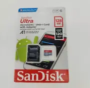 anDisk - Ultra Plus 128GB microSDXC UHS-I Memory Card - 120MB/s