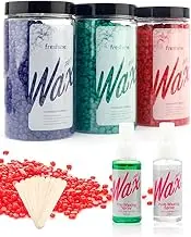 Hard Wax Beans Wax Beads Wax Kit For Wax Pot Warmer Body Hair Removal with Waxing Skin Care Spray Paperless Depilatory (600g Kit)